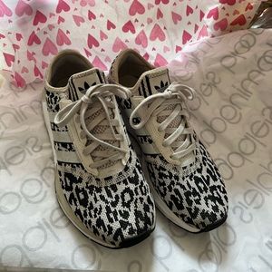 Adidas sneakers with cheetah print